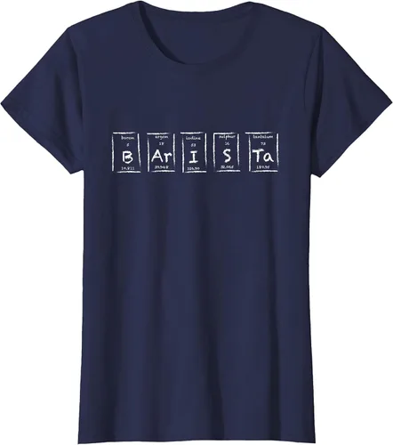 Vista 51 de Barista Espresso Latte Cappuccino Coffee Periodic Table T-Shirt Asphalt Grey