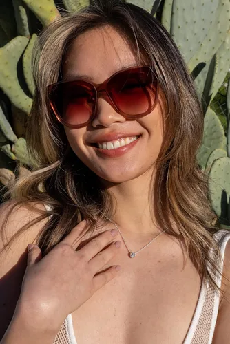 Vista 2 de DIFF Gia Designer - Gafas de sol cuadradas de gran tamaño para mujer, 100% UVAUVB, color rosa