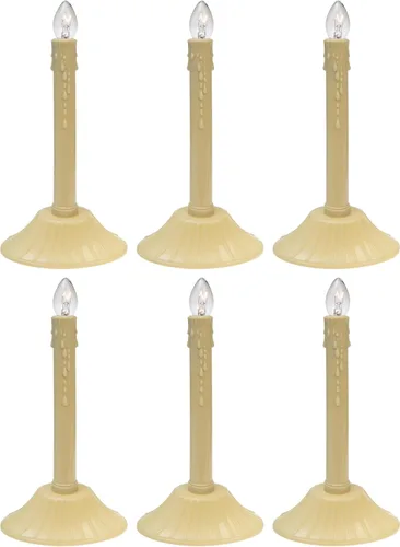 Vista 8 de Creative Hobbies lámpara con forma de candelabro marfil de 9.5 pulgadas para interiores de Navidad, foco C7 transparente - Elegante, perfecta