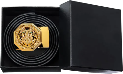 Vista 7 de Dubulle Cinturón de trinquete para hombre OroNegroRojoVerdeAzulBlanco con hebilla automática - Cinturón de negocios casual Regalo - Ajuste ajustable