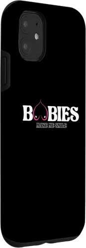 Vista 3 de iPhone 11 Funny Boobies Make Me Smiles Funda de humor para adultos