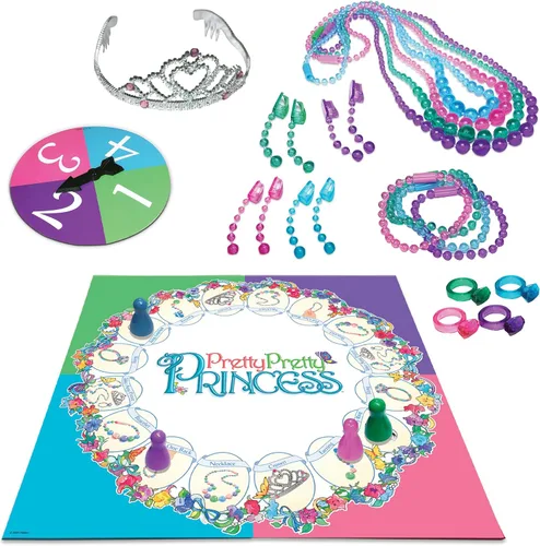 Vista 4 de Pretty, Pretty, Princess Game with 90's Artwork, por Winning Moves Games USA Juego de disfraces de joyas, 2-4 jugadores, a partir de 5 años