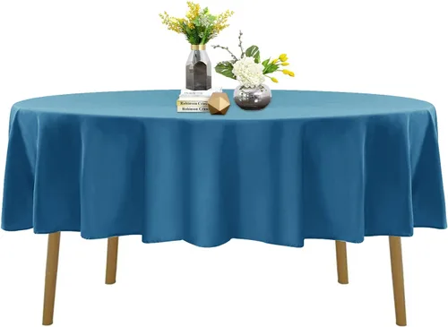Vista 65 de Mantel de poliéster lavable de 132 pulgadas, resistente a las manchas y a las arrugas, mantel decorativo para mesa de comedor, fiestas de bufé