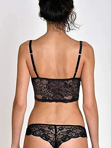 Vista 6 de 4 piezas de encaje para mujer, encaje elástico, media camisola transpirable, bralette de encaje para mujeres y niñas