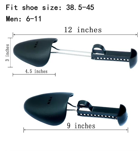 Vista 2 de 2 pares de plástico para zapatos de árbol moldeador para hombres (negro)