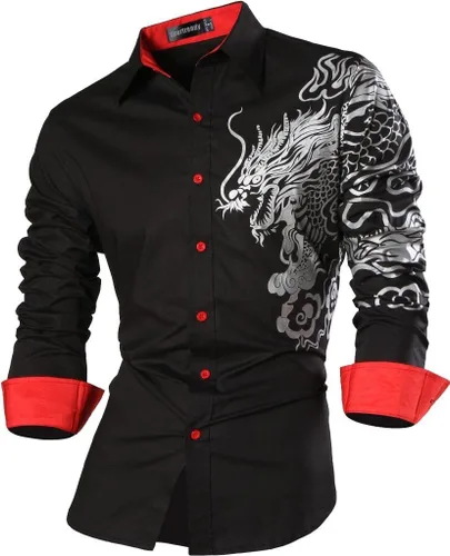 Vista 44 de JZS041, camisa de vestir de manga larga para hombre