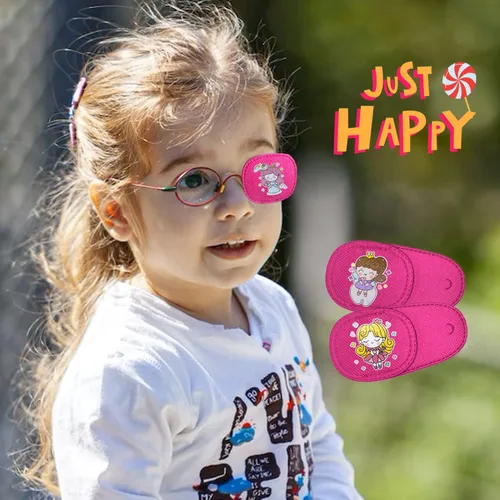 Vista 5 de WSHSTS 6 parches de ojos para niños, niñas, niños, parche colorido suave para ojos, parches para ojos perezosos, ojos izquierdo o derecho