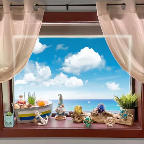 Vista 4 de Zeckos Juego de 2 macetas de metal galvanizado para barcos – Elegantes tinas de flores para interior y exterior – Abalorio marinero – Decoración