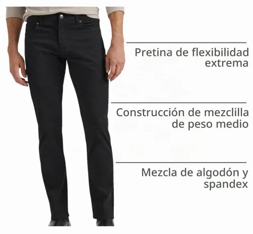Vista 6 de Lee Extreme Motion - Jeans rectos cónicos para hombre Negro