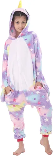 Vista 3 de Disfraz de franela para niños, disfraz de Halloween, Pascua, animales, cosplay para niñas y niños, una pieza