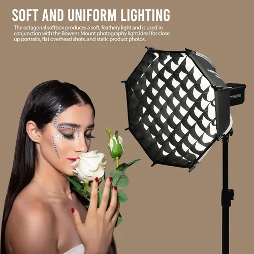 Vista 2 de AMBITFUL Mini Softbox de 11.8"/30cm de Liberación Rápida y Plegable con Montura Bowens y Soporte para Speedlight, Compatible con Luz de Video LED