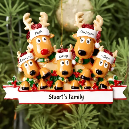 Vista 11 de Bemaystar 2025 Adornos Personalizados de Primer Navidad del Bebé - Adornos de Navidad de Resina Hechos a Mano con Nombre y Año - Adornos de Navidad