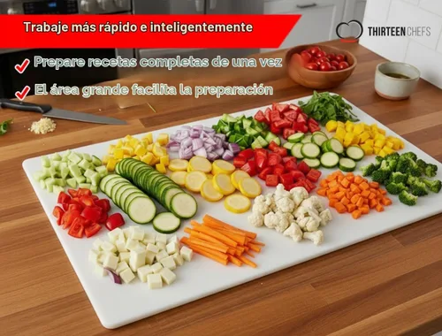 Vista 2 de Thirteen Chefs Tabla de cortar extra grande de 30 x 18 pulgadas para carnes, caza y pescado, plástico HDPP de 1/2 pulgada de grosor para servicio