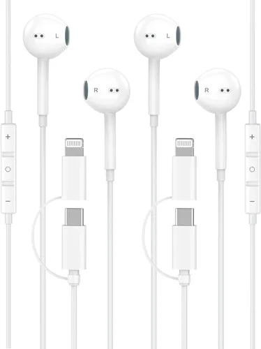 Vista 17 de Paquete de 2 auriculares USB C [certificados por Apple MFi] con cable para negro (Cblack)