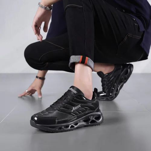Vista 7 de Zapatos de trabajo antideslizantes para hombres y mujeres, tenis impermeables para hombre, cómodos zapatos de chef para restaurante, zapatos