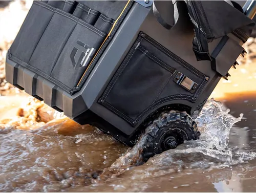 Vista 4 de ToughBuilt - Bolsa de herramientas de boca grande con ruedas, XXL, base impermeable, resistente, duradera y ruda (TB-CT-61-22)