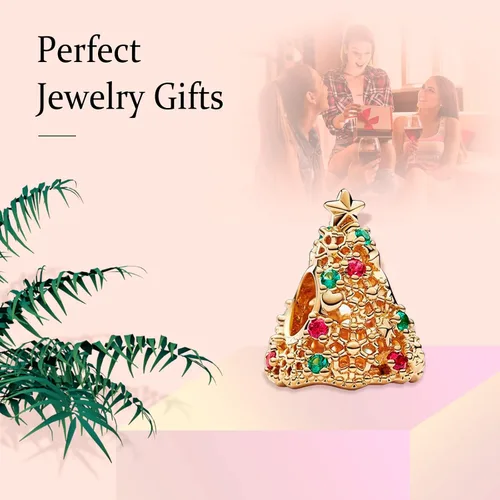 Vista 4 de La Menars Colgante colgante colgante de árbol de Navidad con diseño de muñeco de nieve y sombrero de Navidad, regalos de cuentas para mujer, pulsera