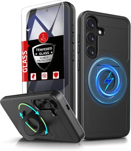 Vista 36 de Funda para Samsung Galaxy S21 FE con 2 protectores de pantalla de vidrio templado, funda con función atril para Samsung Galaxy S21FE con cubierta