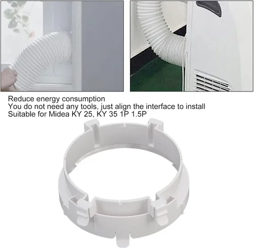 Vista 9 de Interfaz de manguera de escape de aire acondicionado, manguera de escape, conector de manguera de escape, conector de interfaz ABS 7.5 in