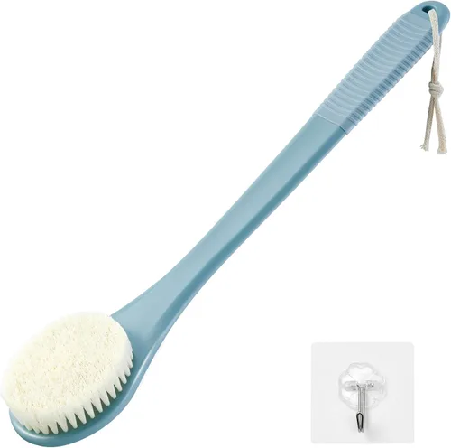 Vista 13 de Limpiador de espalda para ducha, cepillo corporal de ducha para limpieza con mango largo para ducha, limpiador de espalda de 17 pulgadas para ducha