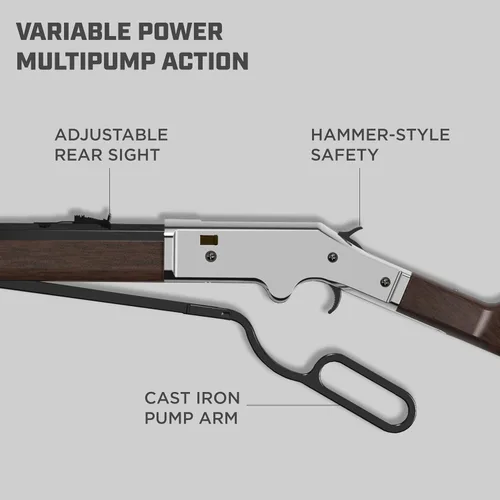 Vista 3 de Barra Air Guns 1866 Cowboy Series - Rifle de aire de acción de palanca, dispara pellets de calibre .177 y BBS, 600-800 FPS, pistolas de pellets
