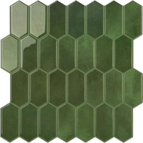 Vista 13 de Azulejos de despegar y pegar para cocina, diseño más grueso 3D autoadhesivo hexagonal largo para pared, azulejos para salpicadero, azul 10 hojas