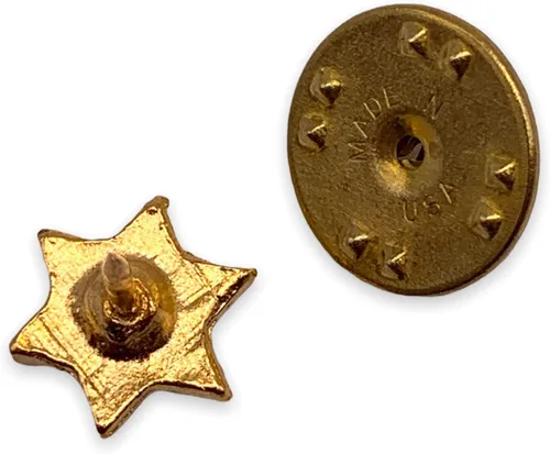Vista 5 de Pin de solapa de estrella de David con acabado dorado, pin religioso de estrella de David, pines de estrella judía, pin de solapa de estrella dorada