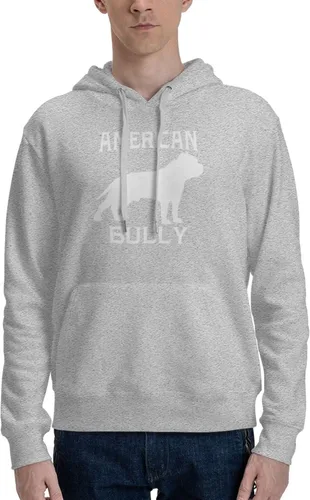 Vista 4 de TEICCI American Bully Men's Sweatshirt Hoodies, Crew Neck Pullover Workout Hooded Sweatshirt With Pockets Black