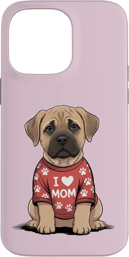 Vista 21 de Womens I Love Mom Bullmastiff Dog Mother's Day Mastiff Mom Case for iPhone 17