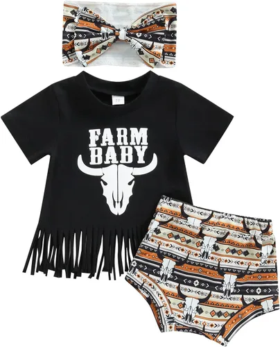Vista 140 de TheFound Trajes de verano para niñas pequeñas, sin mangas, de punto acanalado, halter, pantalones cortos, ropa para recién nacidos, conjunto de 3