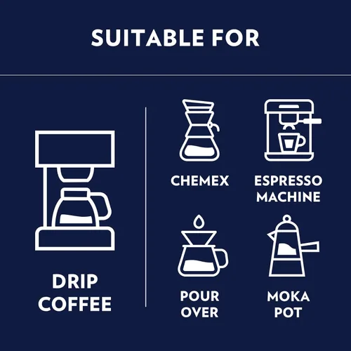 Vista 2 de Lavazza Il Filtro Classico - Café de grano entero tostado oscuro, bolsa de 2.2 libras, italiano auténtico, mezclado y tostado en Italia, notas