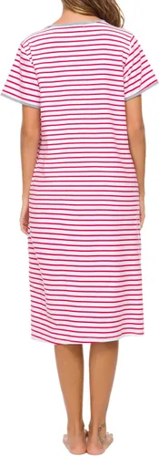 Vista 6 de Camisones de manga corta con cremallera frontal para mujer, batas de algodón de longitud completa, abrigo suelto con bolsillos, S-XXL