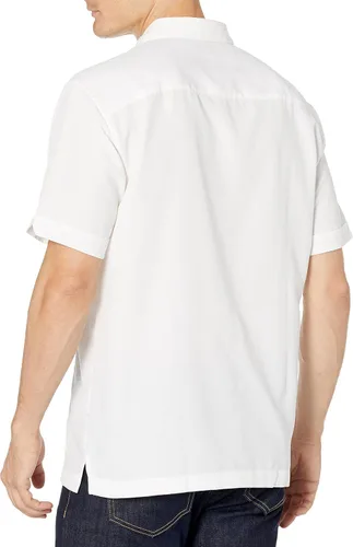 Vista 5 de Cubavera Men's Striped Panel Dobby Short Sleeve Button-Down Shirt (Size Small-5x Big & Tall)
