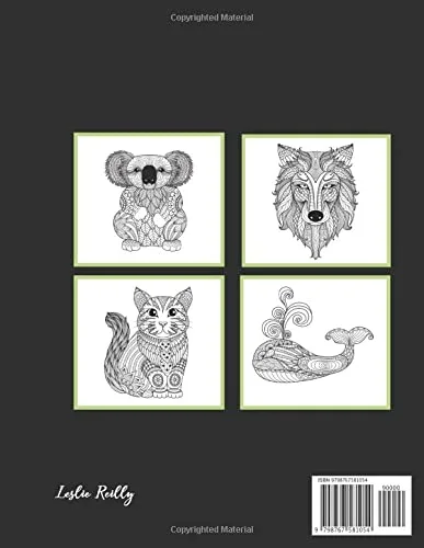 Vista 2 de Adult Coloring Book Relax, Keep Calm, & Carry On With Your Favorite Animals