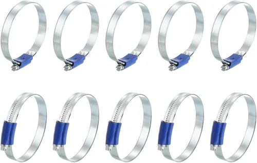 Vista 5 de uxcell Abrazaderas de manguera de engranaje helicoidal, ajustable de 5/16 a 9/16 pulgadas (0.315-0.551 in) de rango de metal para tubería