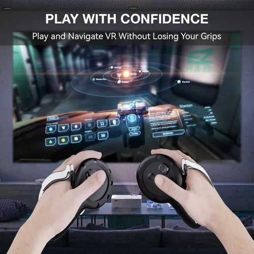 Vista 6 de Funda de agarre para controlador VR para accesorios Meta Quest 3, piel de silicona para controladores Oculus Quest 3, protector de controlador