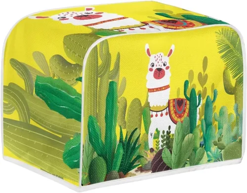 Vista 2 de ZDCUSTOM Bonita funda para tostadora de cactus de alpaca para cocina, cubierta para tostadora con estampado de cactus de alpaca de 2 rebanadas