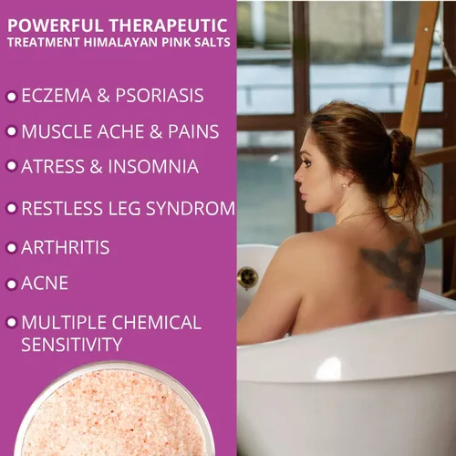 Vista 3 de Natural Solution Bolsa de sal de baño del Himalaya, suaviza e hidrata tu piel, baño para terapia, 1 libra