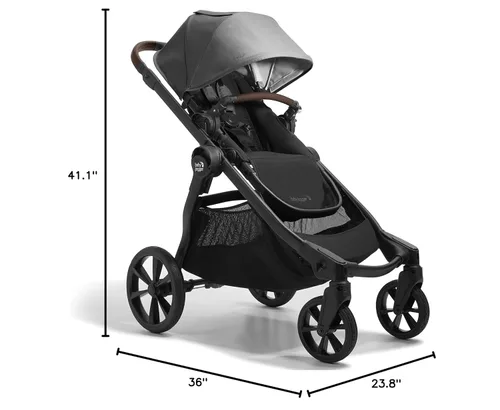 Vista 7 de Baby Jogger City Select 2 - Cochecito modular individual a doble, colección Eco, gris Harbor & Tencel