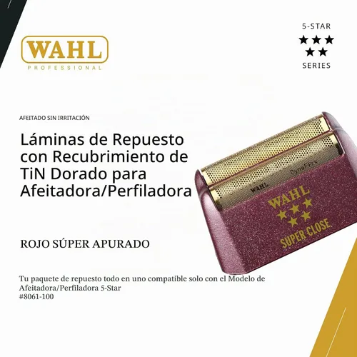 Vista 2 de Láminas de recambio ensambladas Wahl Professional cinco estrellas series # 7031 , Papel dorado