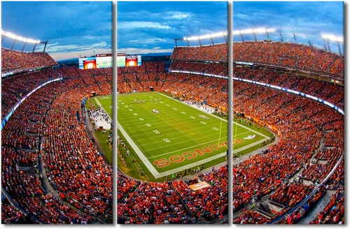 Vista 17 de TUMOVO MetLife Stadium - Decoración de pared de Nueva York, 3 piezas, lienzo, arte de pared para decoración del hogar, juegos de fútbol americano