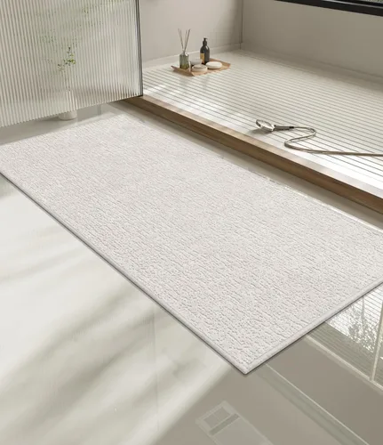 Vista 17 de Chakme Juego de 2 alfombras de baño ultrafinas, absorbentes, antideslizantes, lavables a máquina, color negro, 17 x 24 pulgadas / 17 x 30 pulgadas