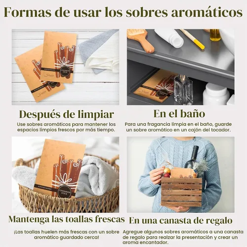 Vista 5 de Simplicity Scents - Paquete de 6 bolsitas perfumadas en barra de canela, otoño e invierno, bolsas perfumadas de larga duración, fragancia