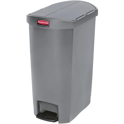 Vista 33 de Rubbermaid Commercial Products - Bote de basura Streamline Slim con pedal Papelera de plástico, 4 galones (15 litros), color rojo, con manos