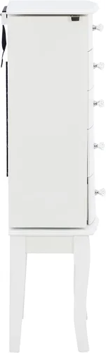 Vista 9 de Powell Muebles Joyería Armario, Blanco, 13"x 9.375"x 35.5