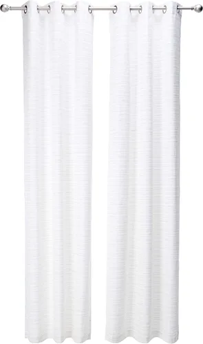 Vista 13 de Comfort Spaces - Juego de 2 paneles de cortina de tela de ramio para ventana Gris