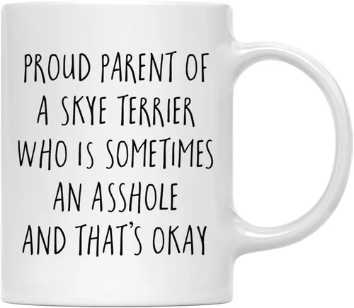 Vista 56 de Andaz Press Funny Dog - Taza de café de 11 onzas, regalo de broma, orgulloso padre de un afenpinscher que es a veces un gilipollas y eso está bien