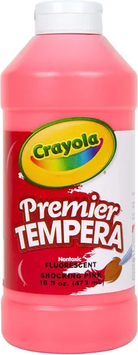 Vista 4 de Crayola Pintura de témpera de neón, pintura azul claro para niños, botella exprimible de 16 onzas