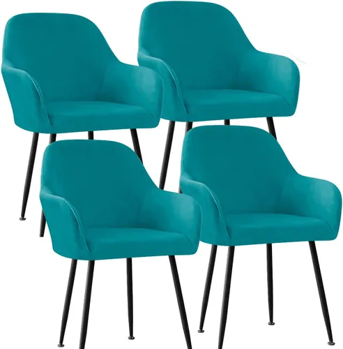Vista 34 de Fundas protectoras de terciopelo elástico para sillas de comedor con brazos y respaldo curvado pequeño, juego de 6/4/2 para cocina, oficina, hogar