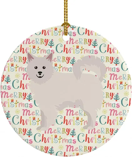 Vista 34 de Caroline's Treasures Abyssinian Sand Terrier - Adorno de cerámica para colgar en el árbol de Navidad, para el hogar, Navidad, fiestas, regalo, 3